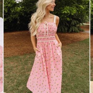 Lizard Thicket Pink Floral Midi Dress